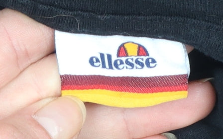 Ellesse Womens Black Hooded Pullover Hoodie Size 20 Cotton Blend