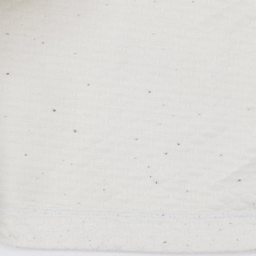 Hush Women Ivory Textured Zip Back Short Sleeve Blouse Size 14