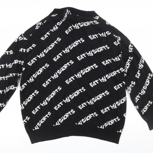 H&M Men Black XL Bart Simpson Eat My Shorts Cardigan
