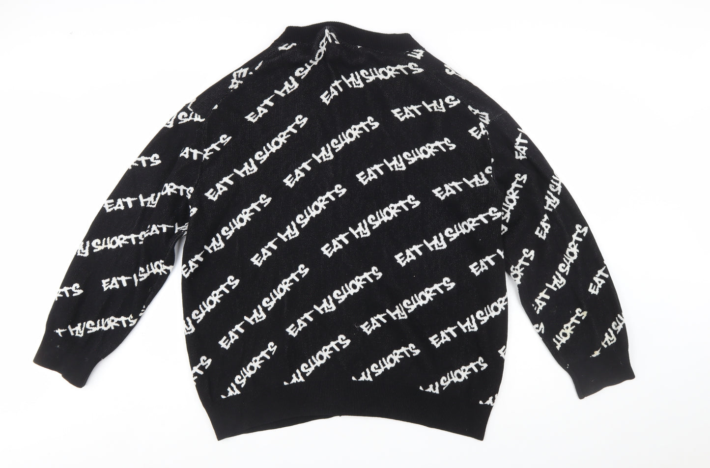 H&M Men Black XL Bart Simpson Eat My Shorts Cardigan