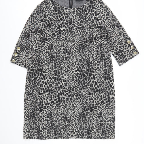 Dorothy Perkins Women’s Black Leopard Print Shift Dress Size 16