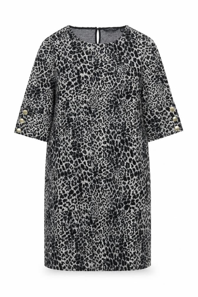 Dorothy Perkins Women’s Black Leopard Print Shift Dress Size 16