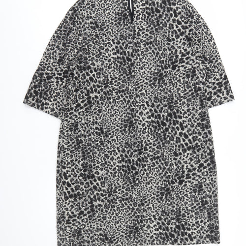 Dorothy Perkins Women’s Black Leopard Print Shift Dress Size 16