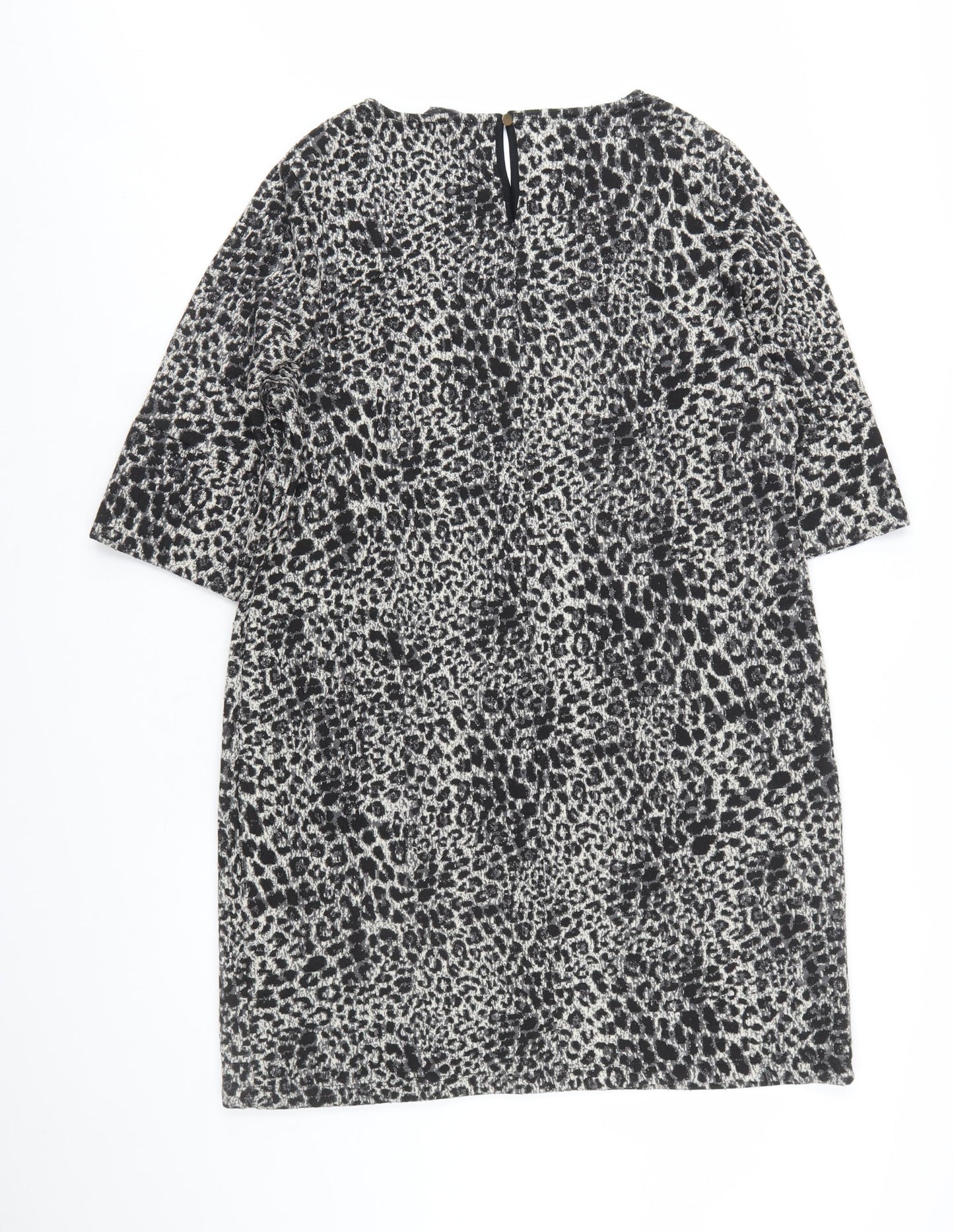 Dorothy Perkins Women’s Black Leopard Print Shift Dress Size 16