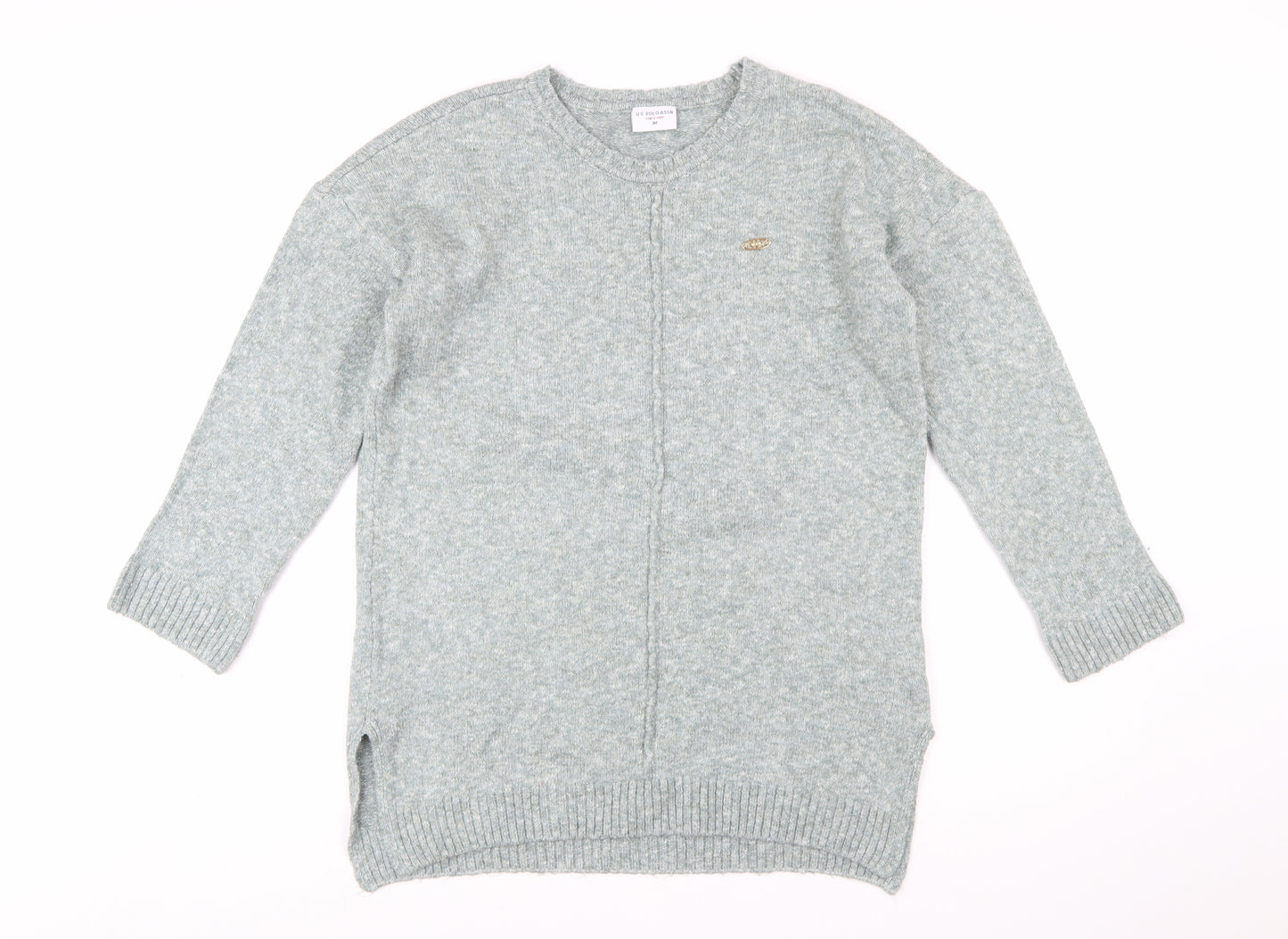U.S. Polo Assn. Women's Grey Knit Crew Neck Jumper Size M