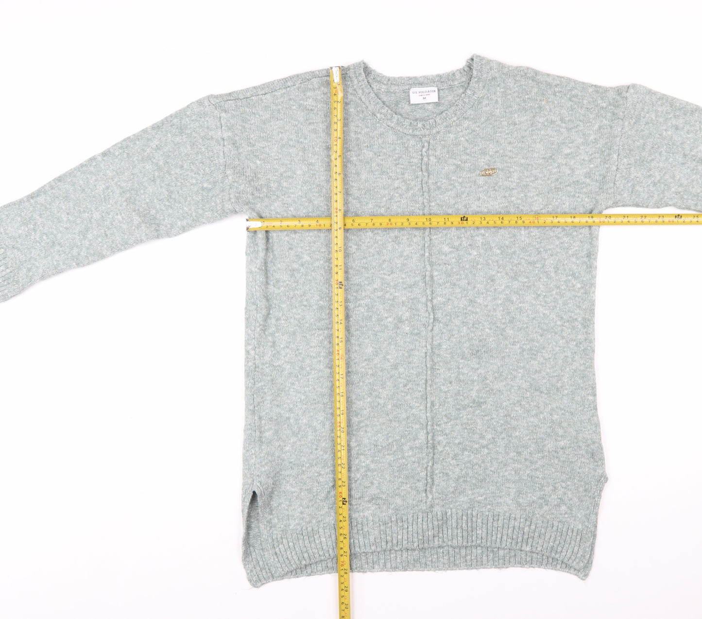U.S. Polo Assn. Women's Grey Knit Crew Neck Jumper Size M