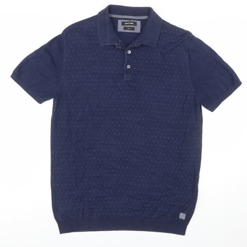 Remus Uomo Men's Blue Slim Fit Cotton Polo Shirt L