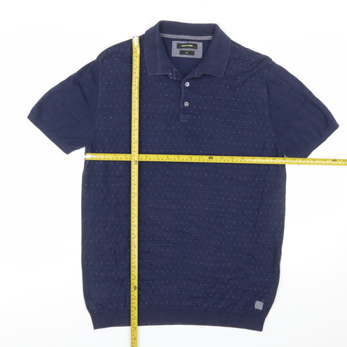 Remus Uomo Men's Blue Slim Fit Cotton Polo Shirt L