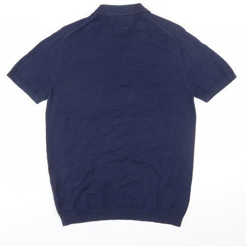 Remus Uomo Men's Blue Slim Fit Cotton Polo Shirt L