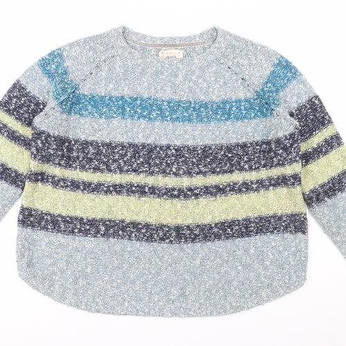 Mantaray Women’s Blue Striped Chunky Knit Pullover Jumper Size 20