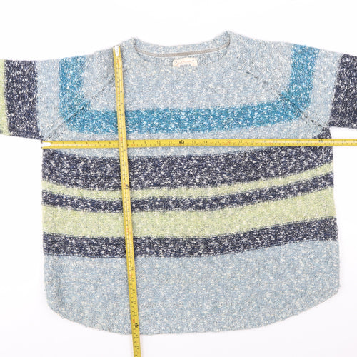 Mantaray Women’s Blue Striped Chunky Knit Pullover Jumper Size 20