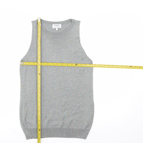 Next Women Silver Sleeveless Knit Vest Jumper Size 12