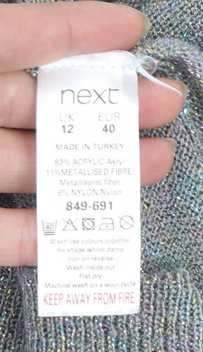 Next Women Silver Sleeveless Knit Vest Jumper Size 12