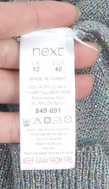 Next Women Silver Sleeveless Knit Vest Jumper Size 12