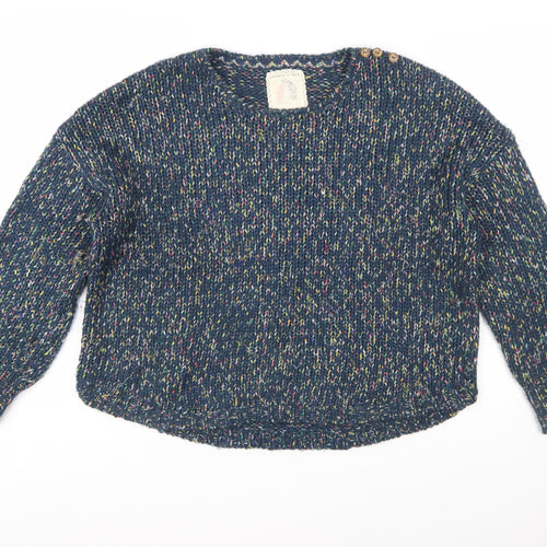 Mantaray Women’s Blue Chunky Knit Crew Neck Pullover Jumper Size 20