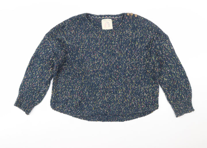 Mantaray Women’s Blue Chunky Knit Crew Neck Pullover Jumper Size 20