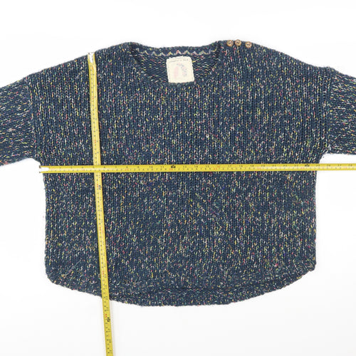 Mantaray Women’s Blue Chunky Knit Crew Neck Pullover Jumper Size 20