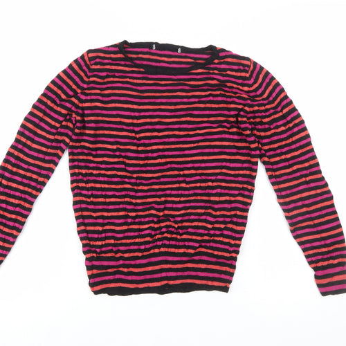 Marks and Spencer Women’s Multicoloured Striped Acrylic Jumper UK 12
