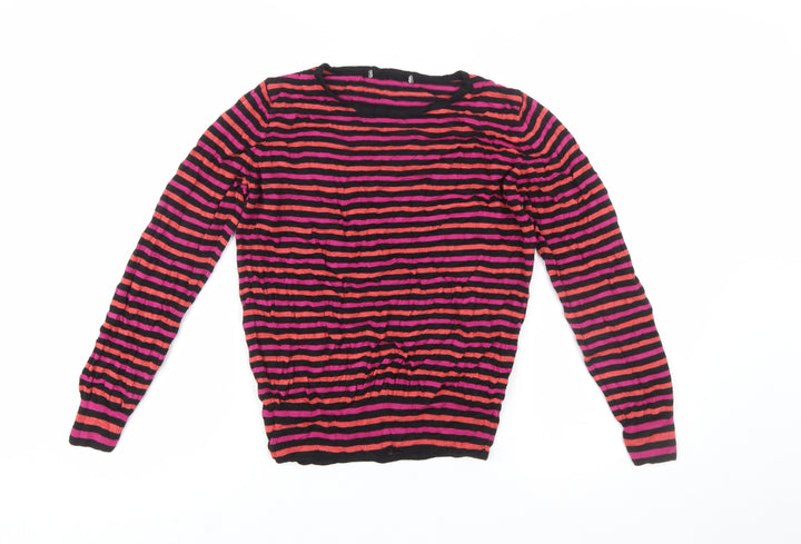 Marks and Spencer Women’s Multicoloured Striped Acrylic Jumper UK 12