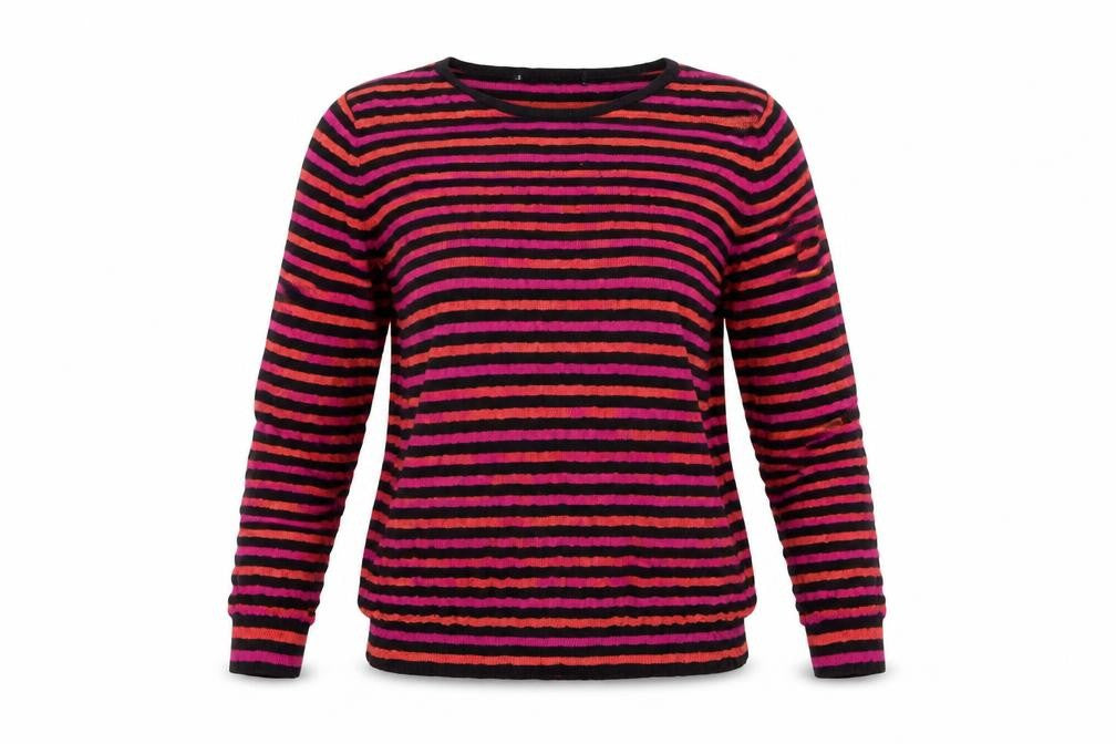 Marks and Spencer Women’s Multicoloured Striped Acrylic Jumper UK 12