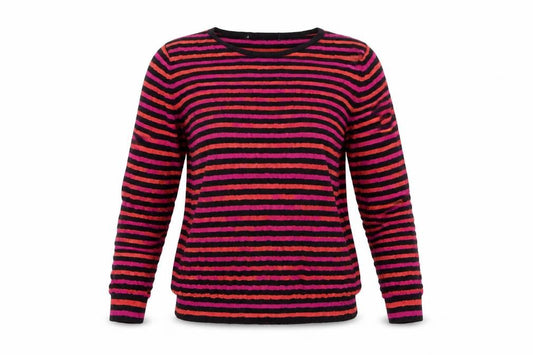 Front view of Marks & Spencer Women’s Multicoloured Striped Acrylic Jumper UK 12