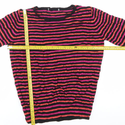 Marks and Spencer Women’s Multicoloured Striped Acrylic Jumper UK 12