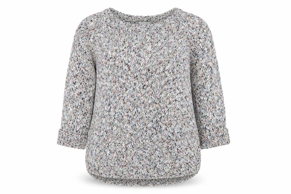 Front view of BHS Women’s Multicoloured Chunky Knit jumper, size UK 14
