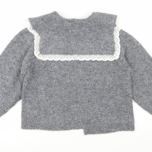 BDG Urban Outfitters Womens Grey Lace Collar Knit Cardigan XS