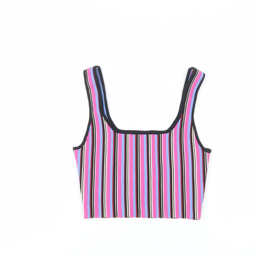 Glassons Womens Multicoloured Striped Cropped Tank Top M