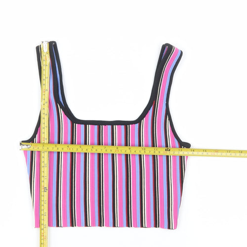 Glassons Womens Multicoloured Striped Cropped Tank Top M