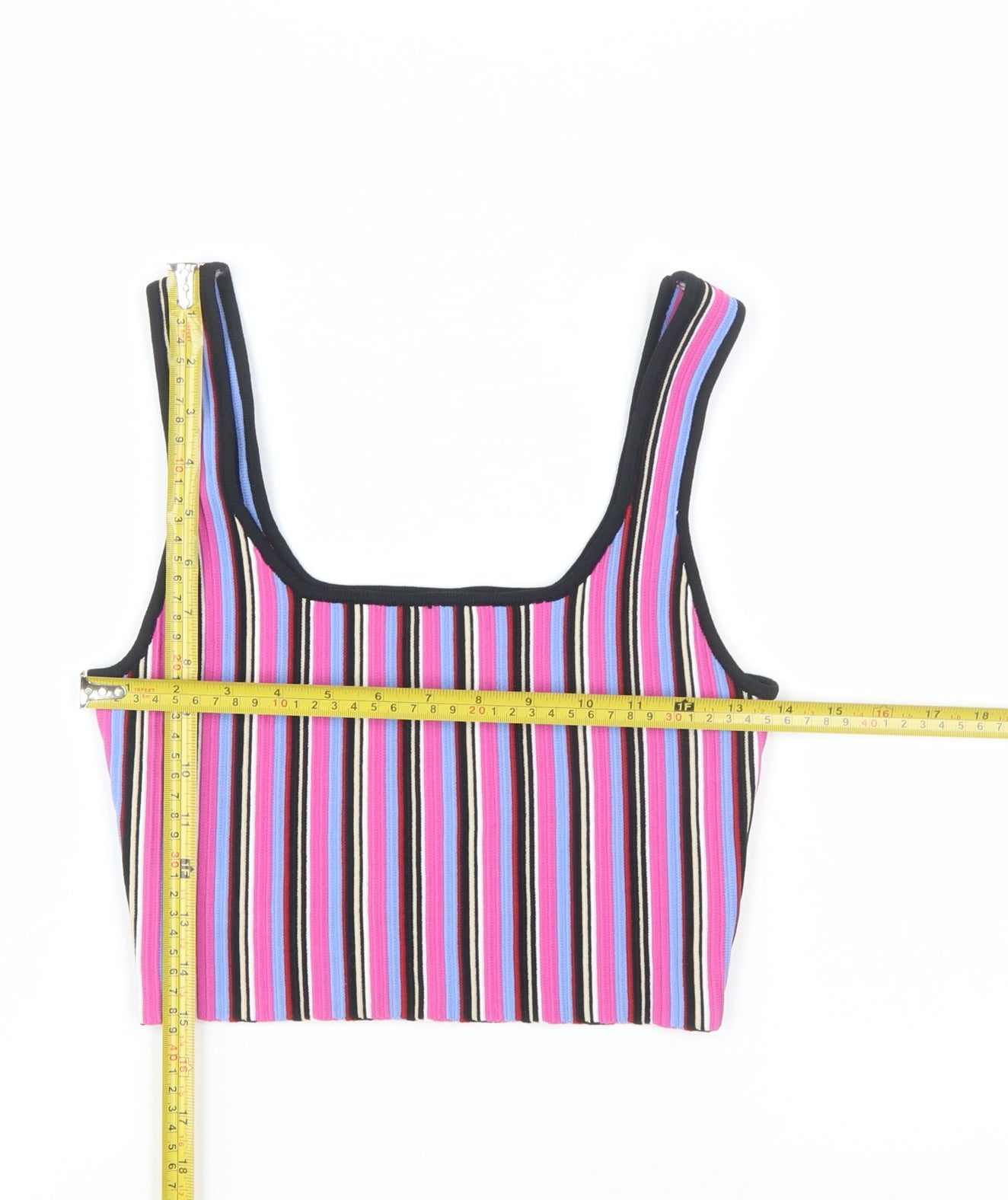 Glassons Womens Multicoloured Striped Cropped Tank Top M
