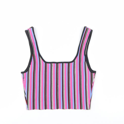 Glassons Womens Multicoloured Striped Cropped Tank Top M