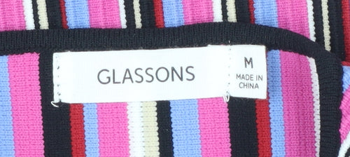 Glassons Womens Multicoloured Striped Cropped Tank Top M