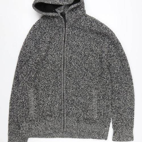 Next Men’s Grey Chunky-Knit Hooded Full Zip Jumper XXL