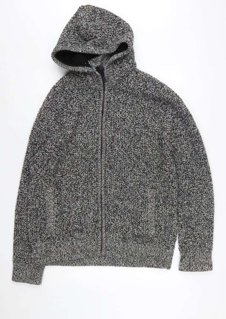 Next Men’s Grey Chunky-Knit Hooded Full Zip Jumper XXL