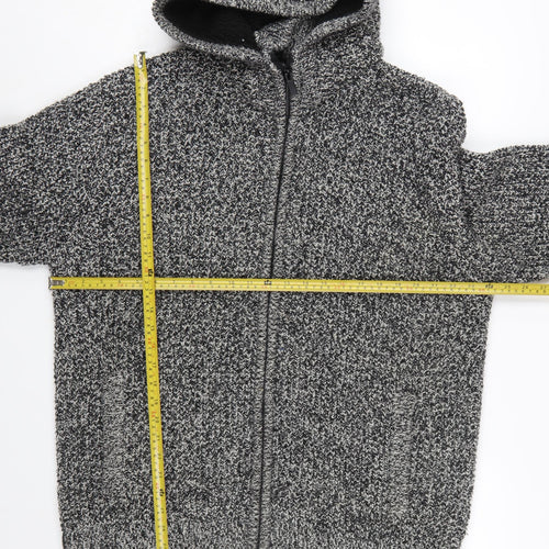 Next Men’s Grey Chunky-Knit Hooded Full Zip Jumper XXL