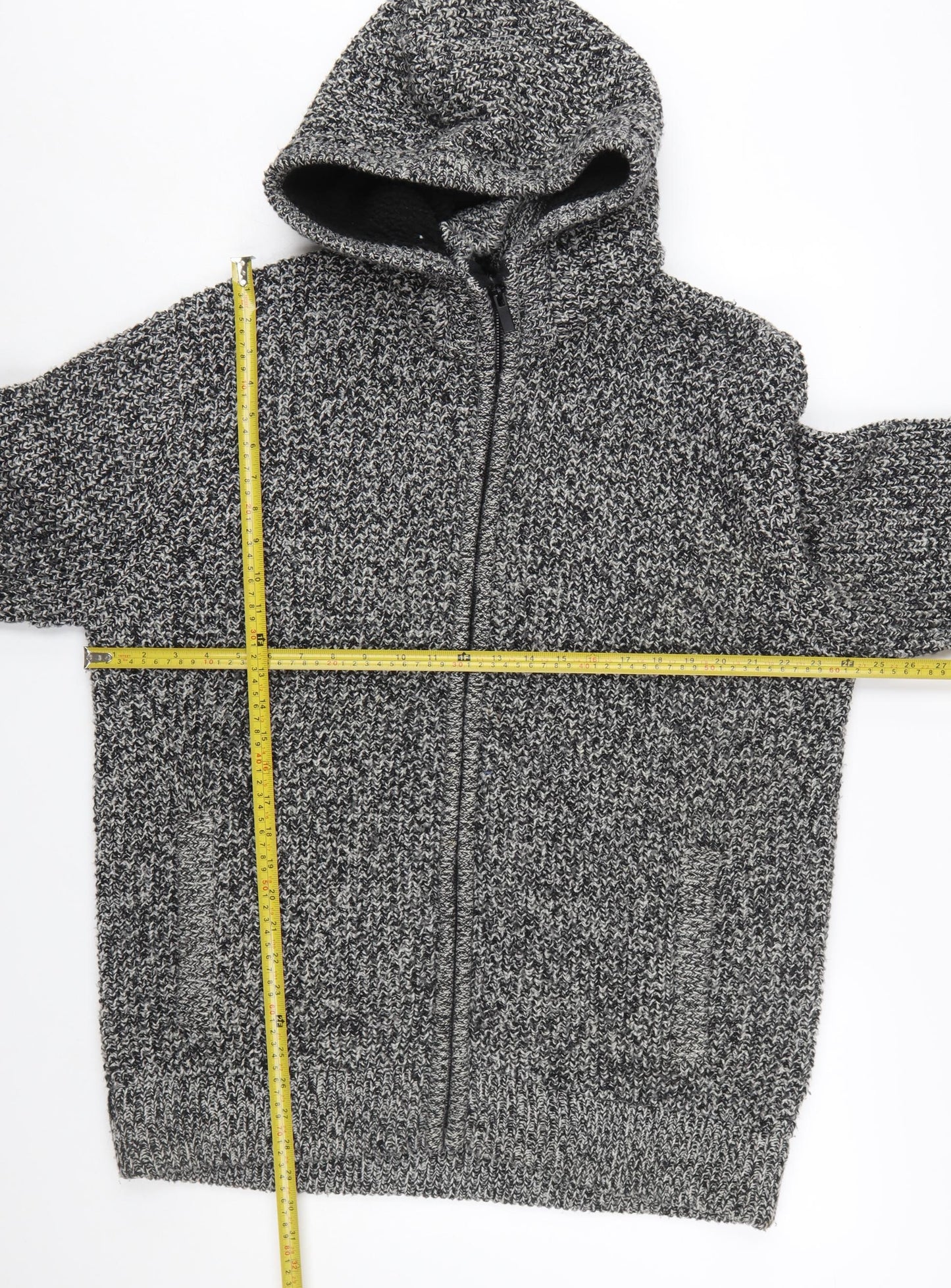 Next Men’s Grey Chunky-Knit Hooded Full Zip Jumper XXL