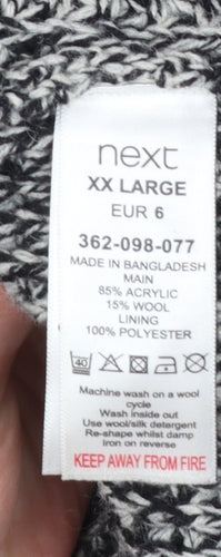 Next Men’s Grey Chunky-Knit Hooded Full Zip Jumper XXL