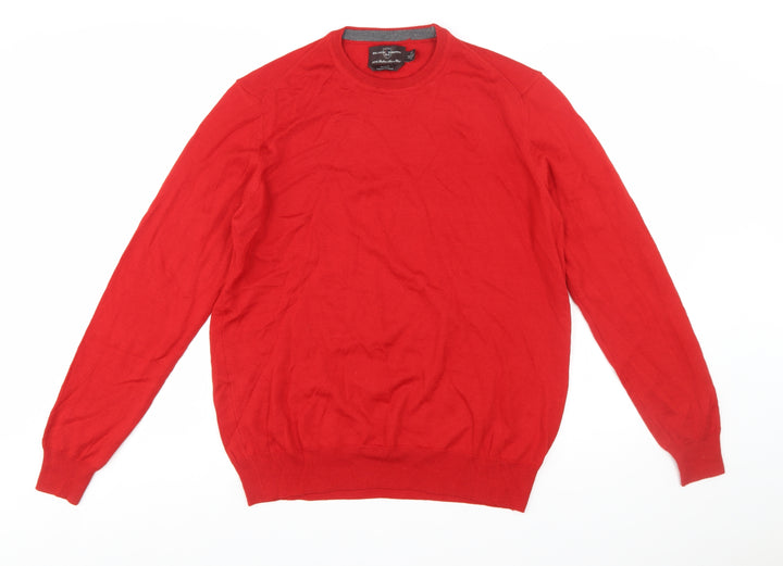 Black Brown 1826 Men's Red Wool Slim Fit Pullover Jumper L