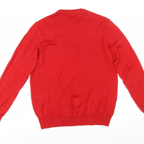 Black Brown 1826 Men's Red Wool Slim Fit Pullover Jumper L