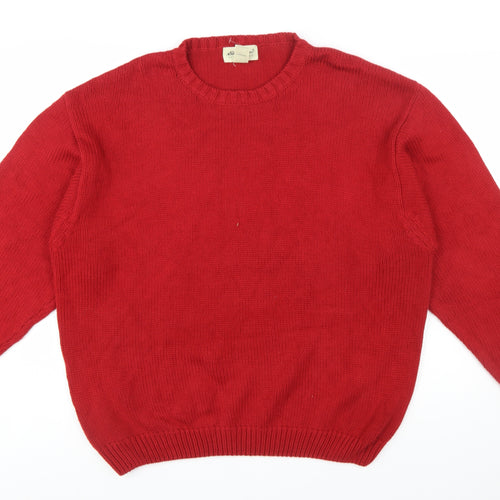 Eddie Bauer Men's Red Cotton Crew Neck Pullover Jumper Size L