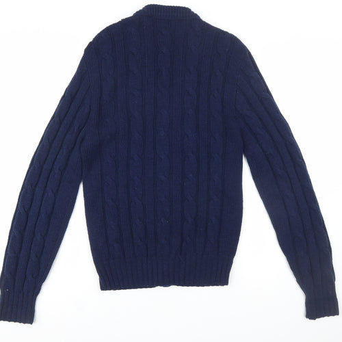 Pendleton Men's Navy Wool Cable-Knit Cardigan L Button Up
