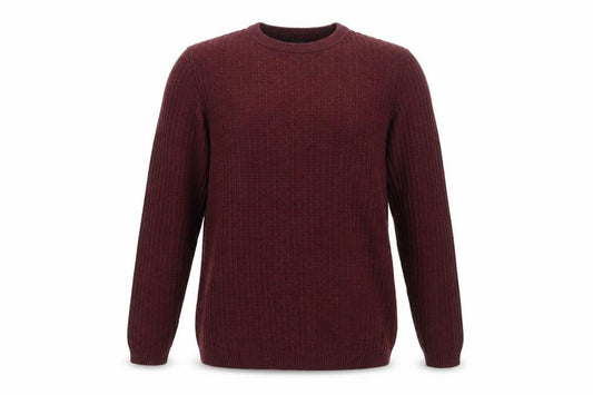 Front view of River Island Men's Red Waffle Knit Crew Neck Jumper, size S