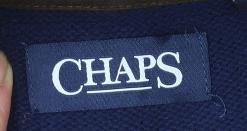 Chaps Men's Blue Cotton Full Zip Sleeveless Knit Vest XL