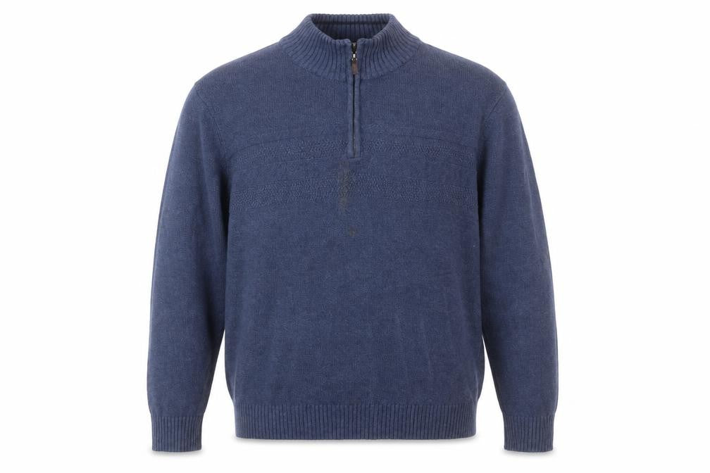 Dockers Men’s Blue Wool Blend Half Zip Jumper XL Casual Knitwear