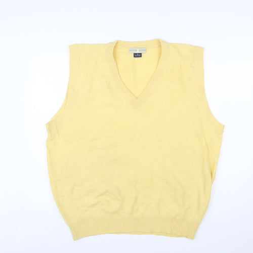 Westport Wardrobe Men's Yellow Lambswool V-Neck Vest 2XL