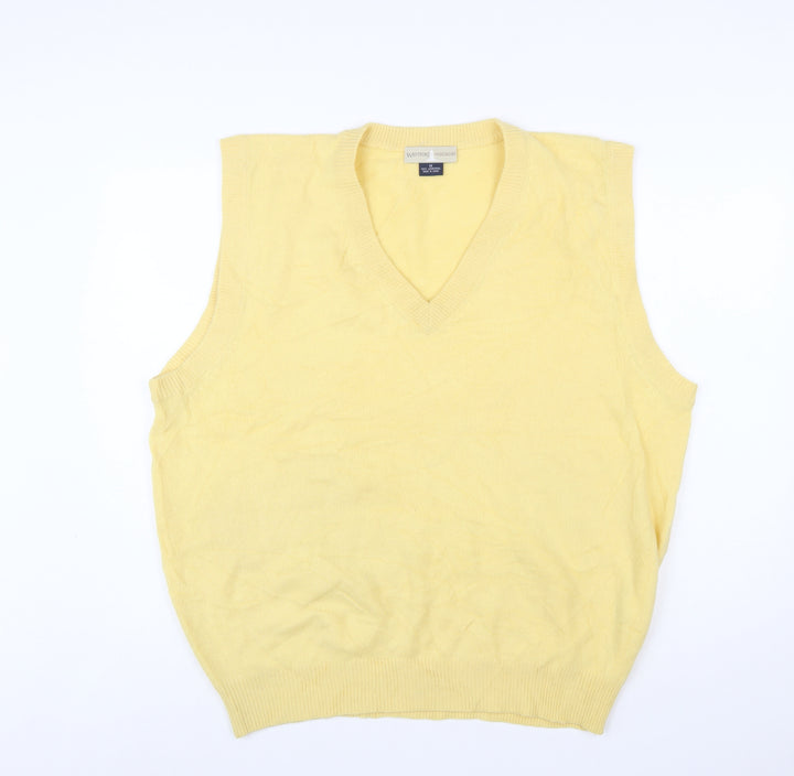 Westport Wardrobe Men's Yellow Lambswool V-Neck Vest 2XL