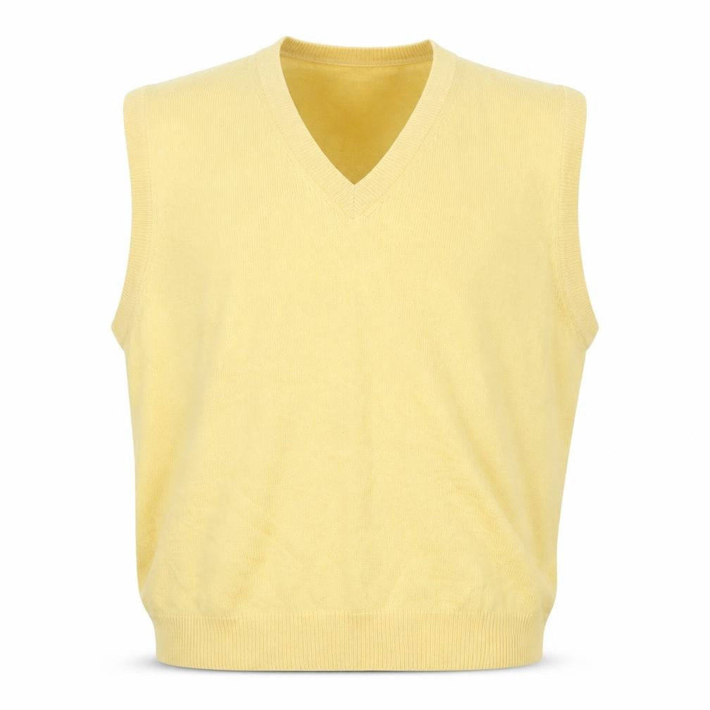 Westport Wardrobe Men's Yellow Lambswool V-Neck Vest 2XL