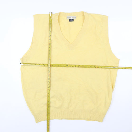 Westport Wardrobe Men's Yellow Lambswool V-Neck Vest 2XL