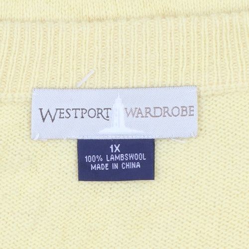 Westport Wardrobe Men's Yellow Lambswool V-Neck Vest 2XL
